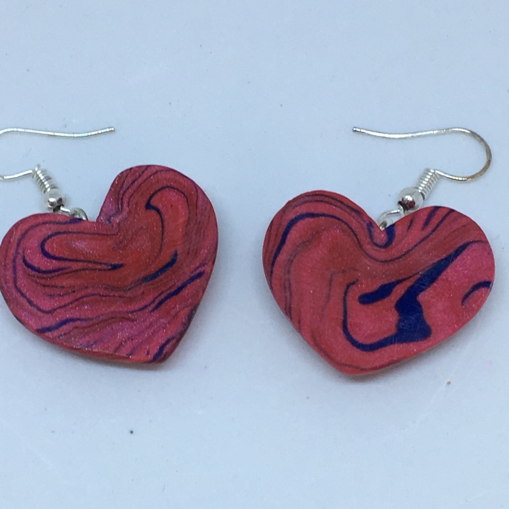 Unique Handmade Polymer Clay Dangle Earrings - Picture 5 of 8